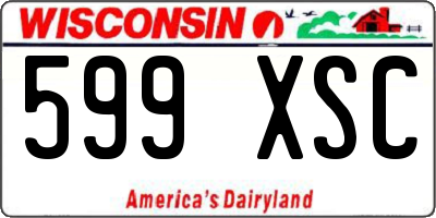 WI license plate 599XSC