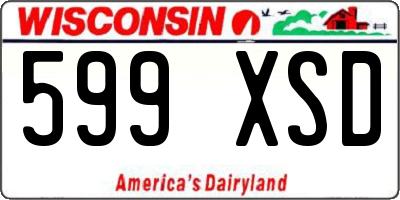 WI license plate 599XSD