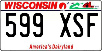 WI license plate 599XSF