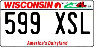 WI license plate 599XSL
