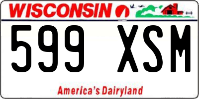 WI license plate 599XSM