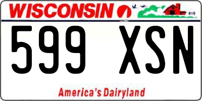 WI license plate 599XSN