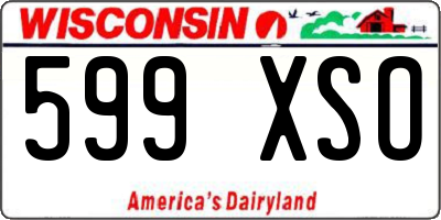 WI license plate 599XSO