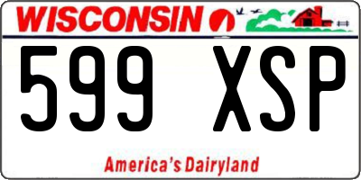 WI license plate 599XSP