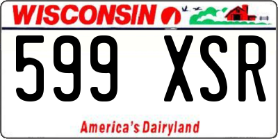 WI license plate 599XSR