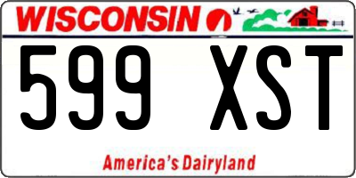 WI license plate 599XST