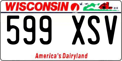 WI license plate 599XSV