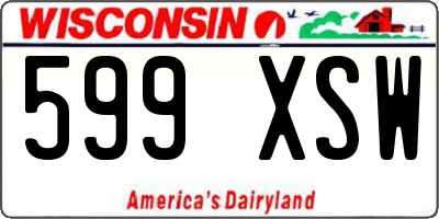 WI license plate 599XSW