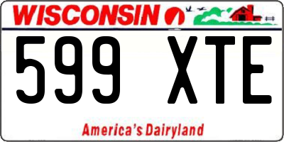 WI license plate 599XTE