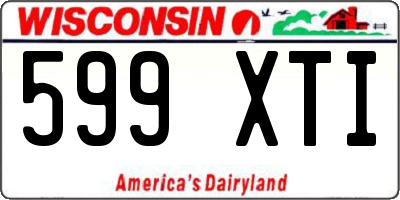 WI license plate 599XTI