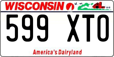 WI license plate 599XTO