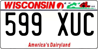 WI license plate 599XUC