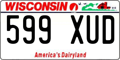 WI license plate 599XUD