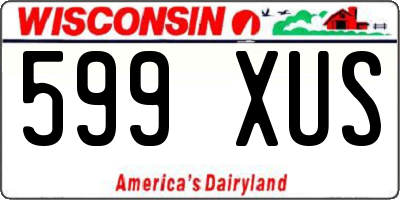 WI license plate 599XUS