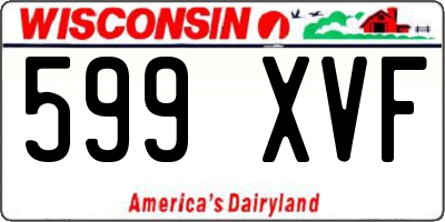 WI license plate 599XVF
