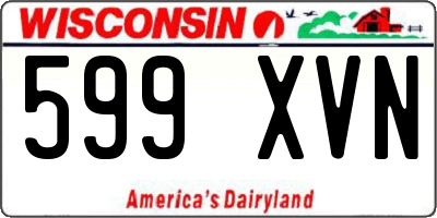 WI license plate 599XVN