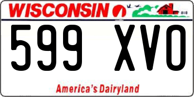 WI license plate 599XVO