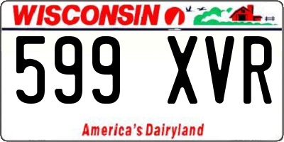 WI license plate 599XVR