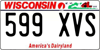 WI license plate 599XVS