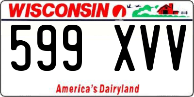 WI license plate 599XVV