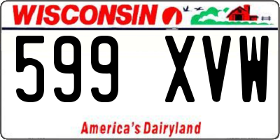 WI license plate 599XVW