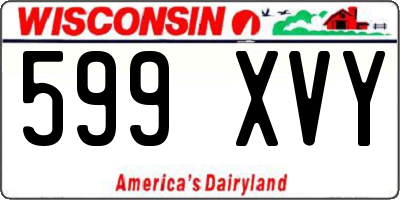 WI license plate 599XVY