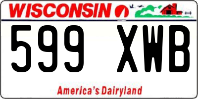 WI license plate 599XWB