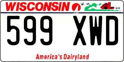 WI license plate 599XWD