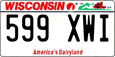 WI license plate 599XWI