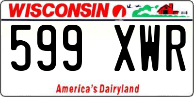 WI license plate 599XWR