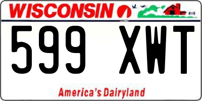 WI license plate 599XWT