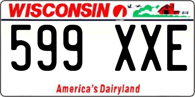 WI license plate 599XXE