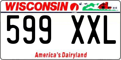 WI license plate 599XXL