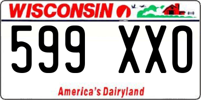 WI license plate 599XXO