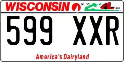 WI license plate 599XXR