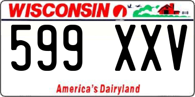 WI license plate 599XXV