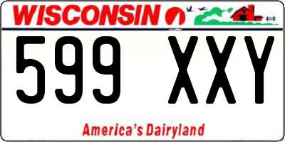 WI license plate 599XXY