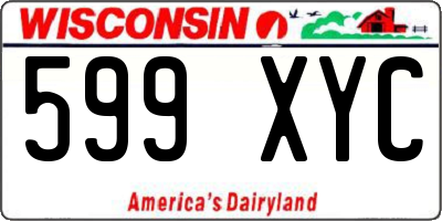 WI license plate 599XYC