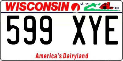 WI license plate 599XYE