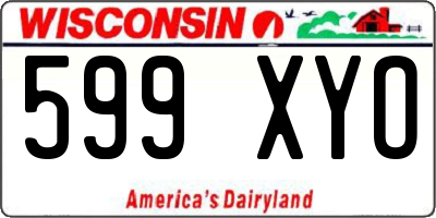 WI license plate 599XYO