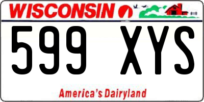 WI license plate 599XYS