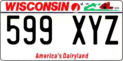 WI license plate 599XYZ