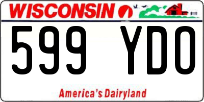 WI license plate 599YDO
