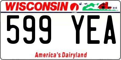 WI license plate 599YEA