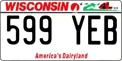 WI license plate 599YEB