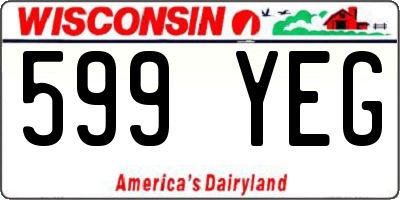 WI license plate 599YEG