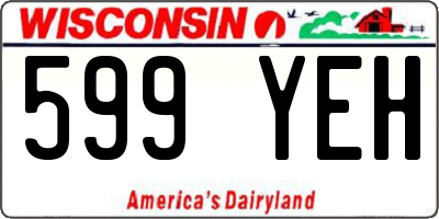 WI license plate 599YEH