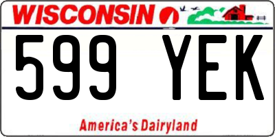 WI license plate 599YEK