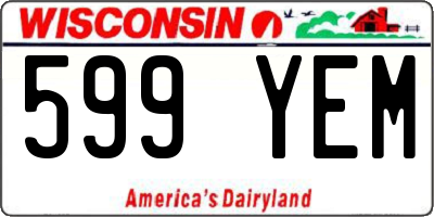 WI license plate 599YEM
