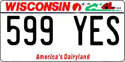 WI license plate 599YES